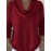 Christmas Green Elegant Long Sleeve Cowl Neck Sweater - Solid Color Minimalist Top, Women'S Winter Warm Pullover