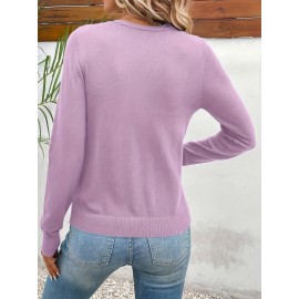 Women'S Long - Sleeved Front-Opening Buttoned Cardigan Sweater, With Delicate Button Details + High - Elastic Fabric. Perfect For Office Commute, Casual Dates & Daily Outings. Hurry To Buy & Enjoy The Discount