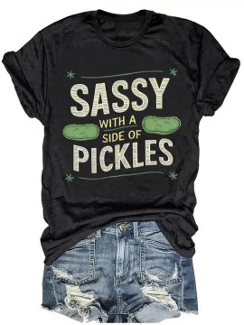 Fashion Letter Anime Print Women's Round Neck T-Shirt, Simple Design, Comfortable and Breathable, Versatile Essential, Suitable for Daily Casual Wear, Showcasing Natural and Elegant Style, Local Shipping