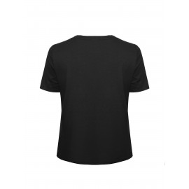 Fashion Letter Anime Print Women's Round Neck T-Shirt, Simple Design, Comfortable and Breathable, Versatile Essential, Suitable for Daily Casual Wear, Showcasing Natural and Elegant Style, Local Shipping