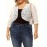 Plus Size Kimono Women Cardigan - Sheer Floral Pattern, 3/4 Sleeve, Open Front Shawl, Casual Spring/Summer Wear, Black, Elegant Event Wear, Short Length, Slight Stretch Fabric, No Lining